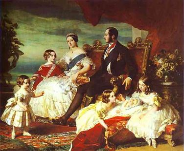 Kráľovná Viktória s rodinou, maliar John Calcott Horsley