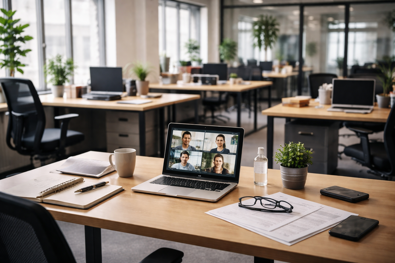 Moderná kancelária počas pracovného dňa