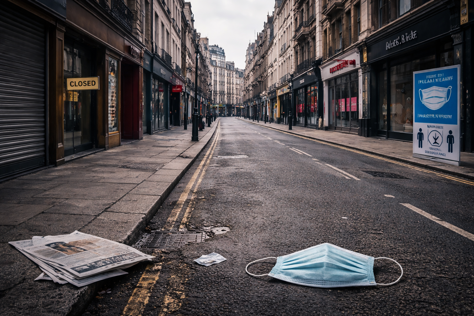 Opustená ulica počas pandémie