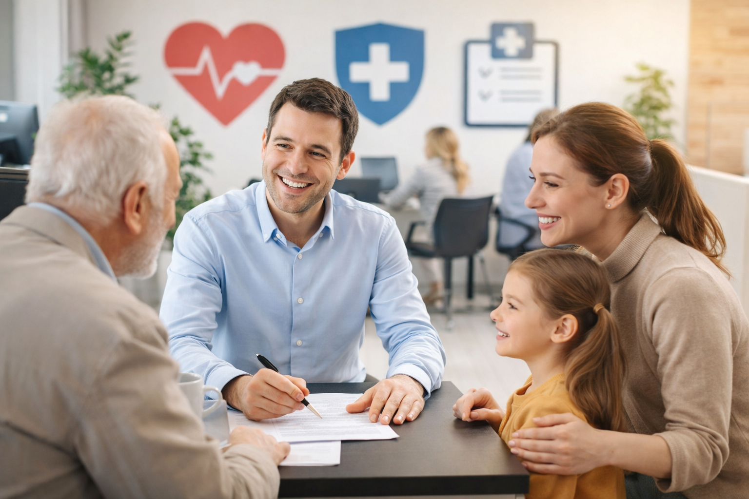 Konzultácia v poisťovni s úsmevom